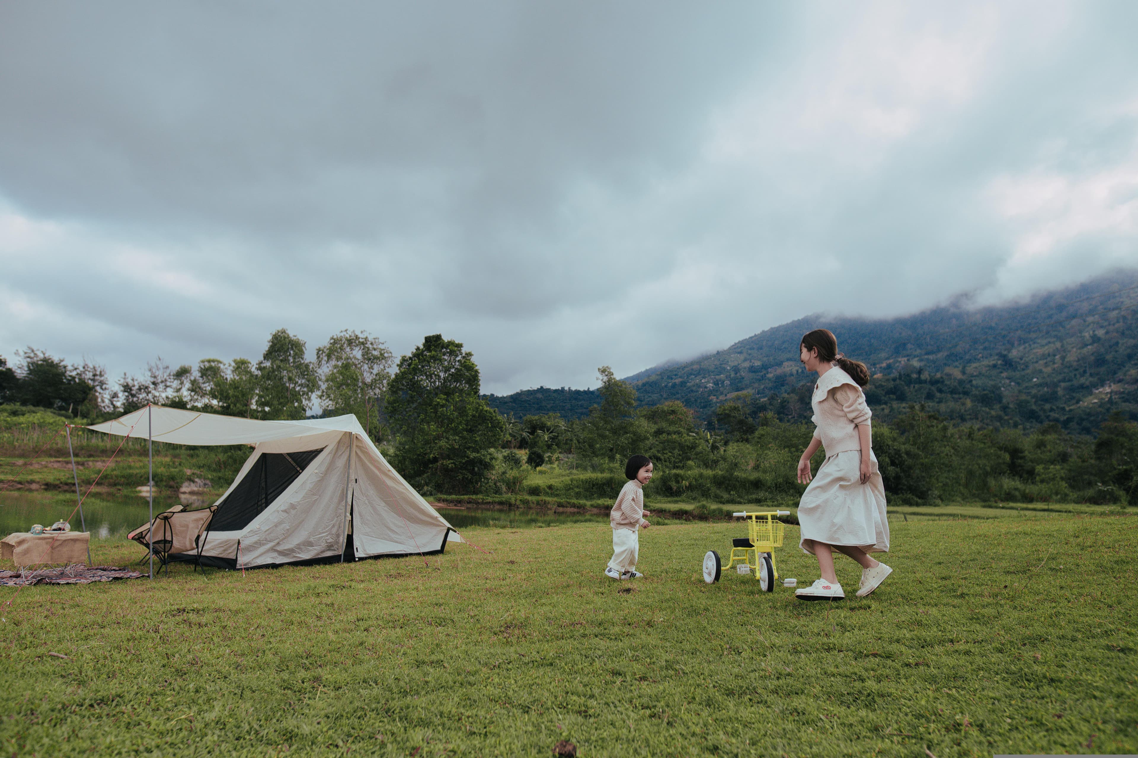 Koenigschwan Camper in einer europäischen Outdoor-Landschaft
